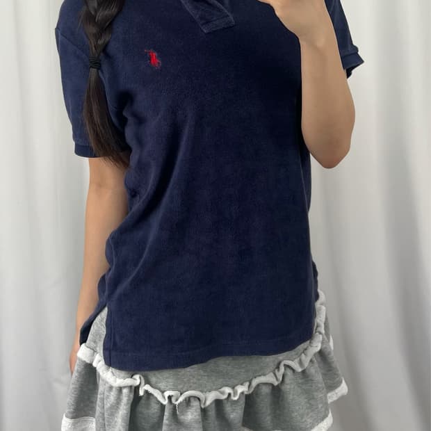 폴로 네이비 테리 반팔 카라티