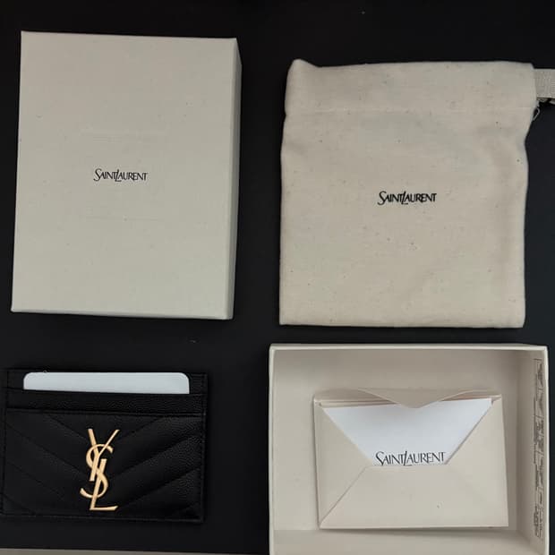 생로랑 카드지갑 금장