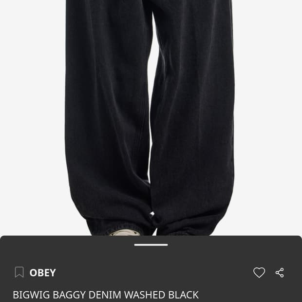 오베이 빅위그 베기 데님 워시드 블랙