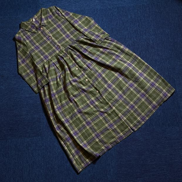 빈티지 체크 셔츠 원피스