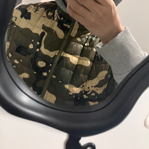 노스페이스 카모 경량조끼