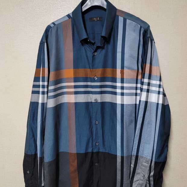닥스 블루 체크셔츠
