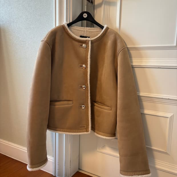 자라 골든 버튼 더블 사이드 자켓 샌드