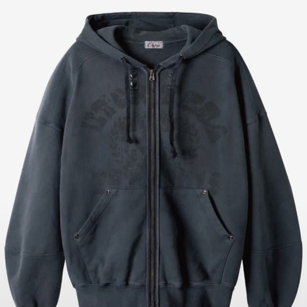 ETCE 워시드 그래픽 후드집업