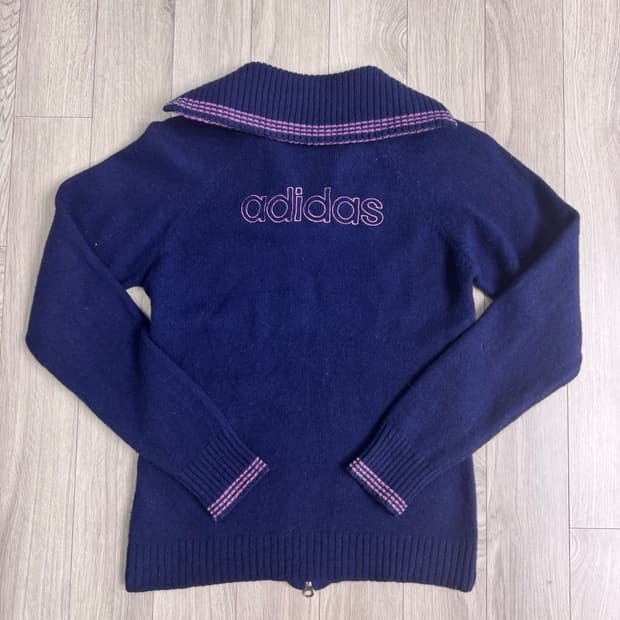 아디다스 Y2K 네이비 핑크 니트집업