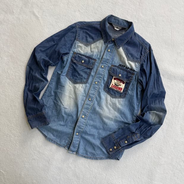 M 지프 빈티지 워싱 데님 셔츠 0323T