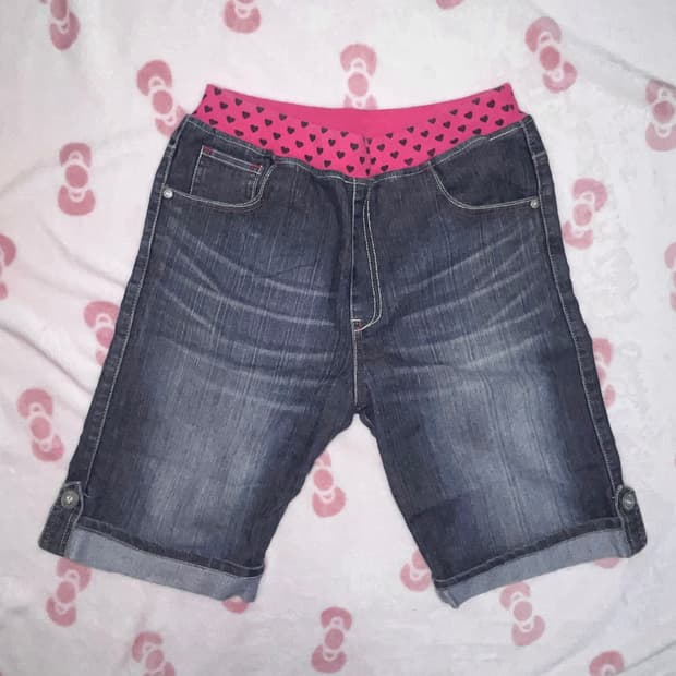 일본 빈티지 갸루 하트 핑크 청바지 팬츠