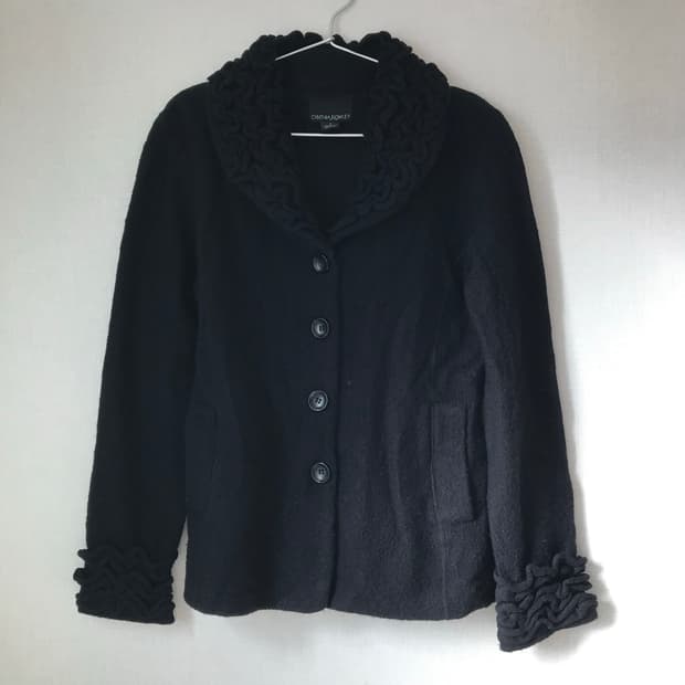 Appliqué collar wool jacket 아플리케 칼라 울 자켓