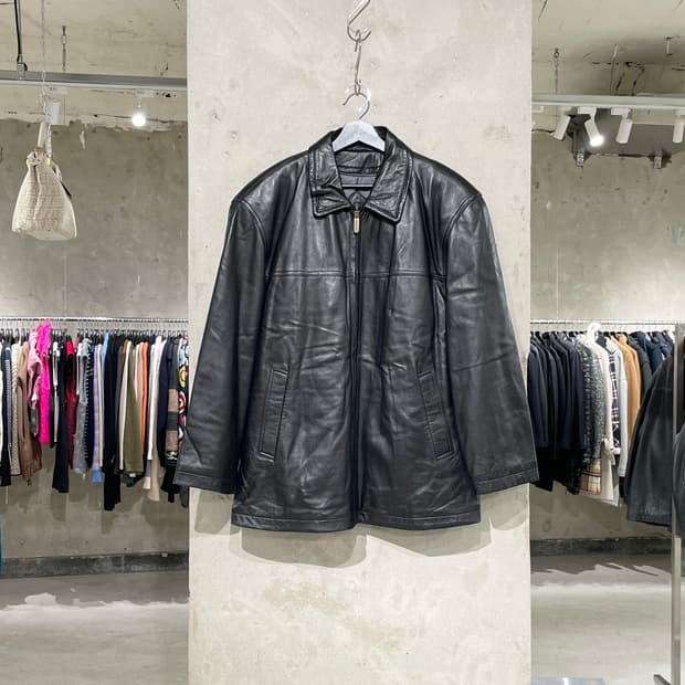 이브 생로랑 블랙 클래시크 쉽 레더 자켓