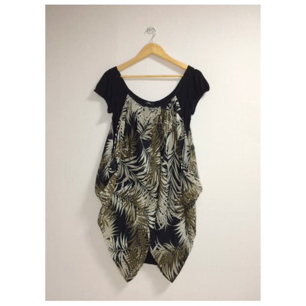 빈티지 프린팅 원피스 튜닉