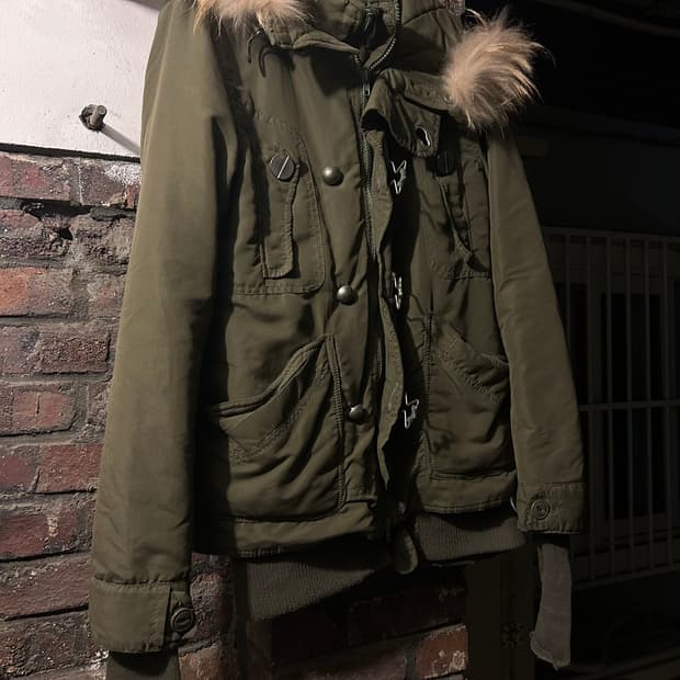 *rare design* 2000 sly 카키 퍼 파카 자켓