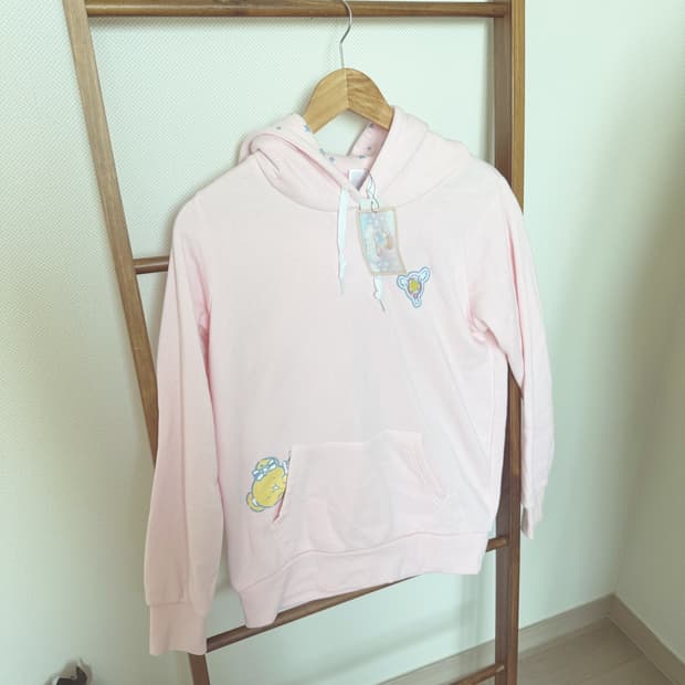 산리오 핑크 기모 후드티셔츠