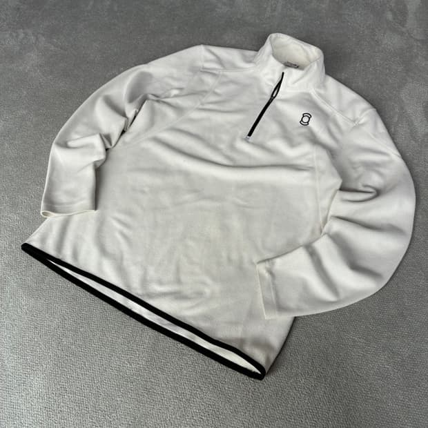 디스커버리 화이트 하프집업 플리스 m