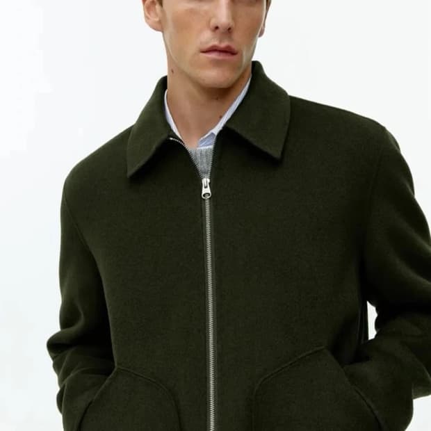 50)아르켓 숏 더블 페이스 울자켓 그린