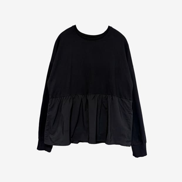 Frill Hem Sweatshirt - Black