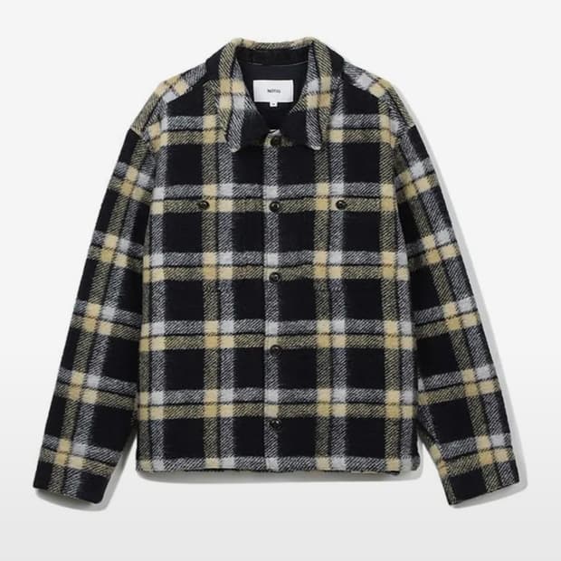 노티그 울혼방 체크 플란넬 자켓(셔켓)