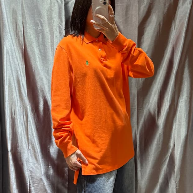 M 폴로랄프로렌 그린포니 오렌지 카라 롱슬리브