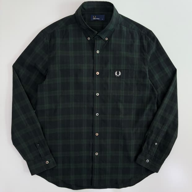 Fred Perry  프레드페리 자수 타탄체크 포켓 셔츠