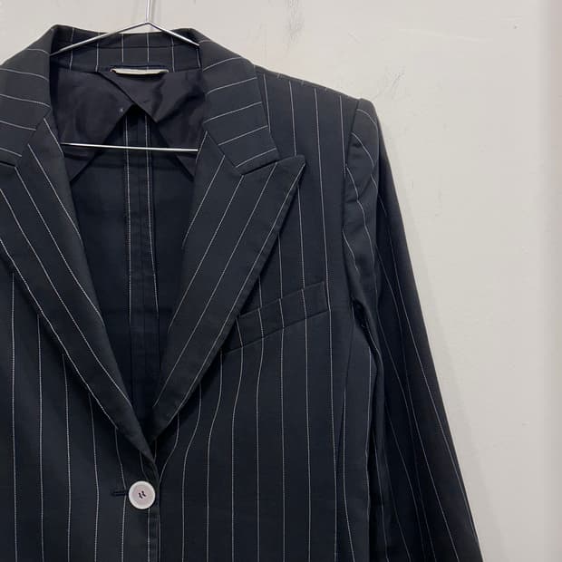 막스마라 라이크라 스트라이프 투버튼 블레이저