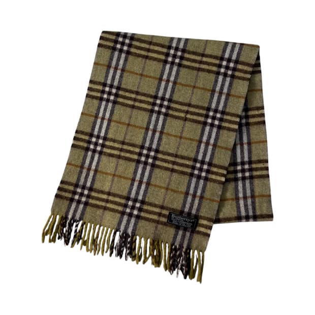 버버리 그린 램스울 노바체크 머플러