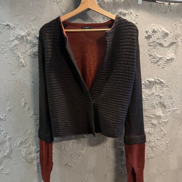 F 시스템 SYSTEM 레이어드 니트 가디건 브라운