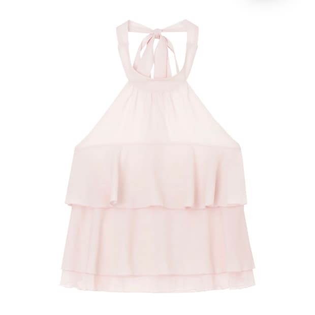 클리시어 Dear rosy chiffon halter blouse