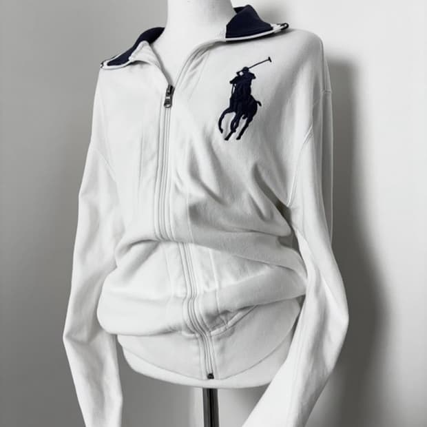 폴로 빅포니 화이트 집업