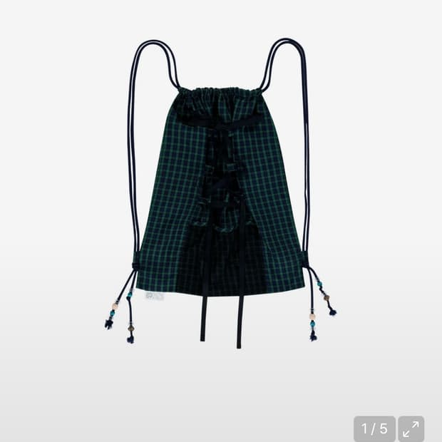 뚜오미오 CHECK STRING GYMSACK 체크 스트링 짐색 그린