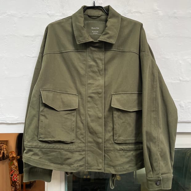 Massimo dutti 우먼 카키 크롭 워크 자켓 L