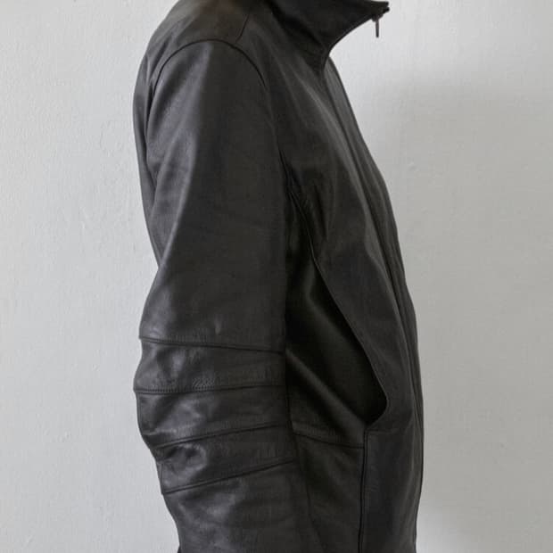 mudule leather jaket brown 3