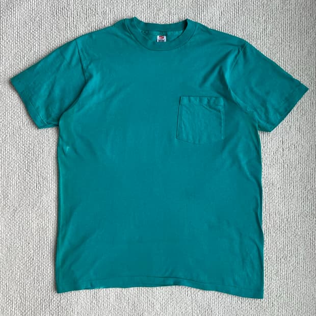 80-90’s 헤인즈 포켓티 터콰이즈