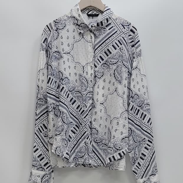 SISLEY 시슬리 면 레이온 블라우스 셔츠 / 여 91 (44) 화이트