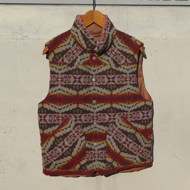 빈티지 펜들턴 아즈텍 패턴 다운 베스트
