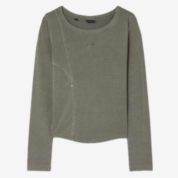 게스 여성 절개 골지 긴팔티