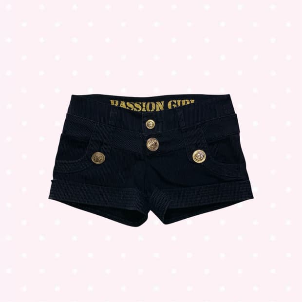 갸루 오네갸루 금장 스트라이프 펑크 숏팬츠 일브 빈티지 핀터깔