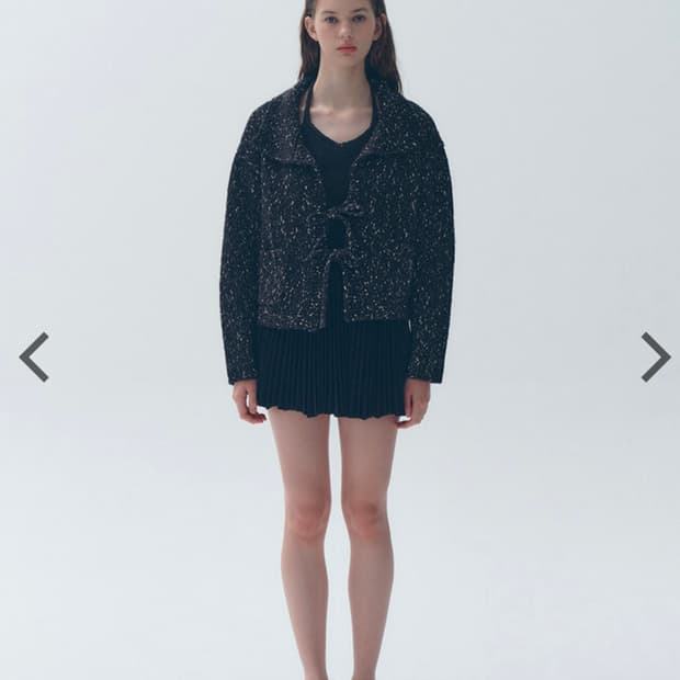 소프트서울 셔링 리본 가디건