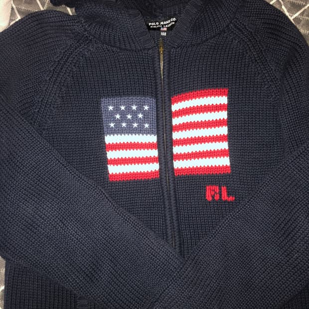 폴로 성조기 후드집업