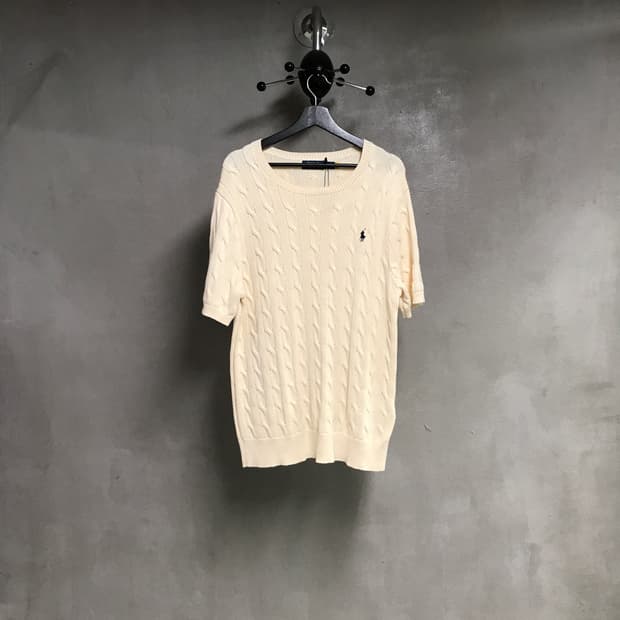 폴로 랄프로렌 QR 케이블 반팔 니트 L