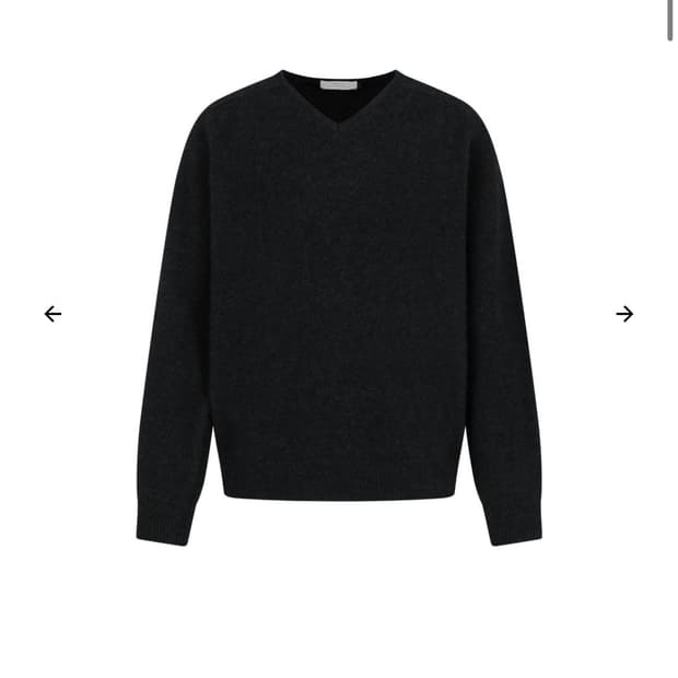 아모멘토 Racoon V-Neck Knit, Dark Grey L