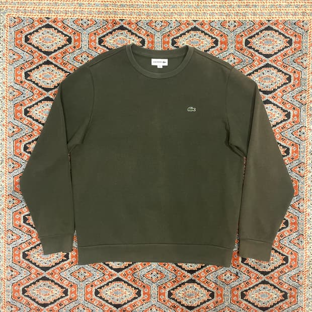 라코스테 카키 맨투맨 티셔츠 여성M