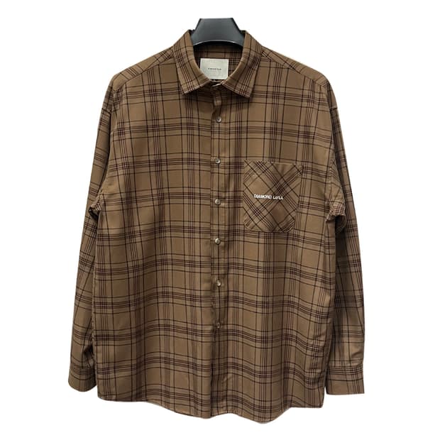 다이아몬드 레이라 플러프 무드 체크 셔츠 남방 L