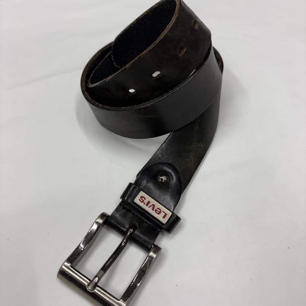 리바이스 빈티지 블랙 레더 벨트