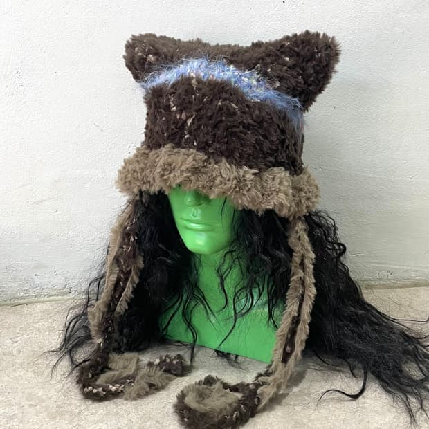 Cat Brown Fur Bucket Hat