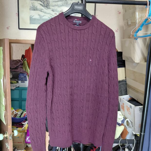 [타미힐피거]럭셔리울 케이블 니트 L(105)