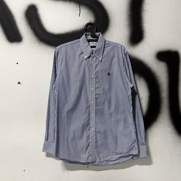 브룩스 브라더스 프리미엄 코튼 원 포인트 스트라이프 긴팔 셔츠