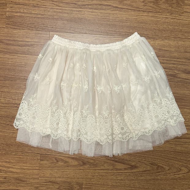 빈티지 레이스 쉬폰 미니스커트