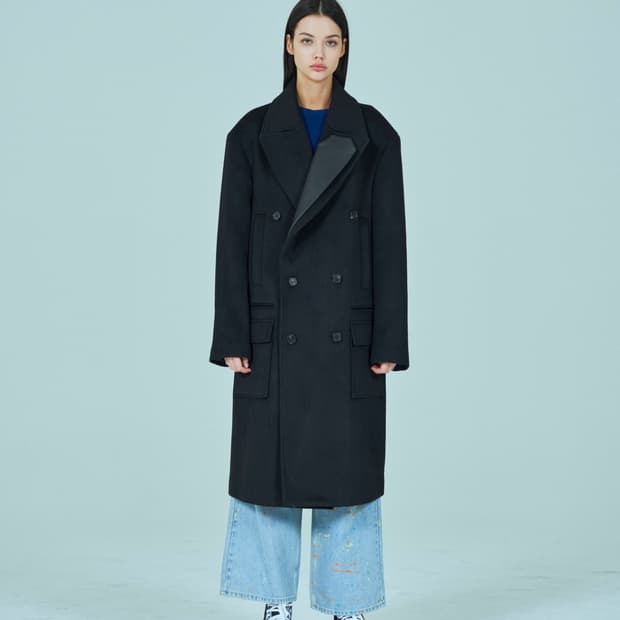 블랙 더플 코트