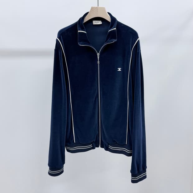 [S+급/XL] 셀린느 트리오페 벨벳 트레이닝 집업 자켓 네이비