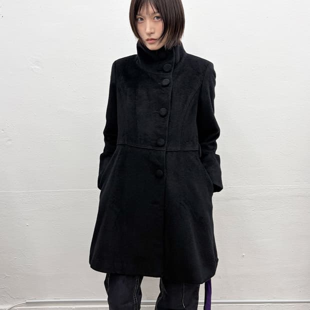 빈티지 하이넥 앙고라 코트