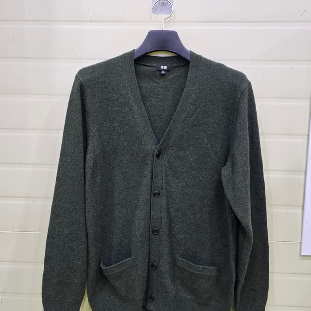 유니클로 다크 그린 모 100% 가디건  XL